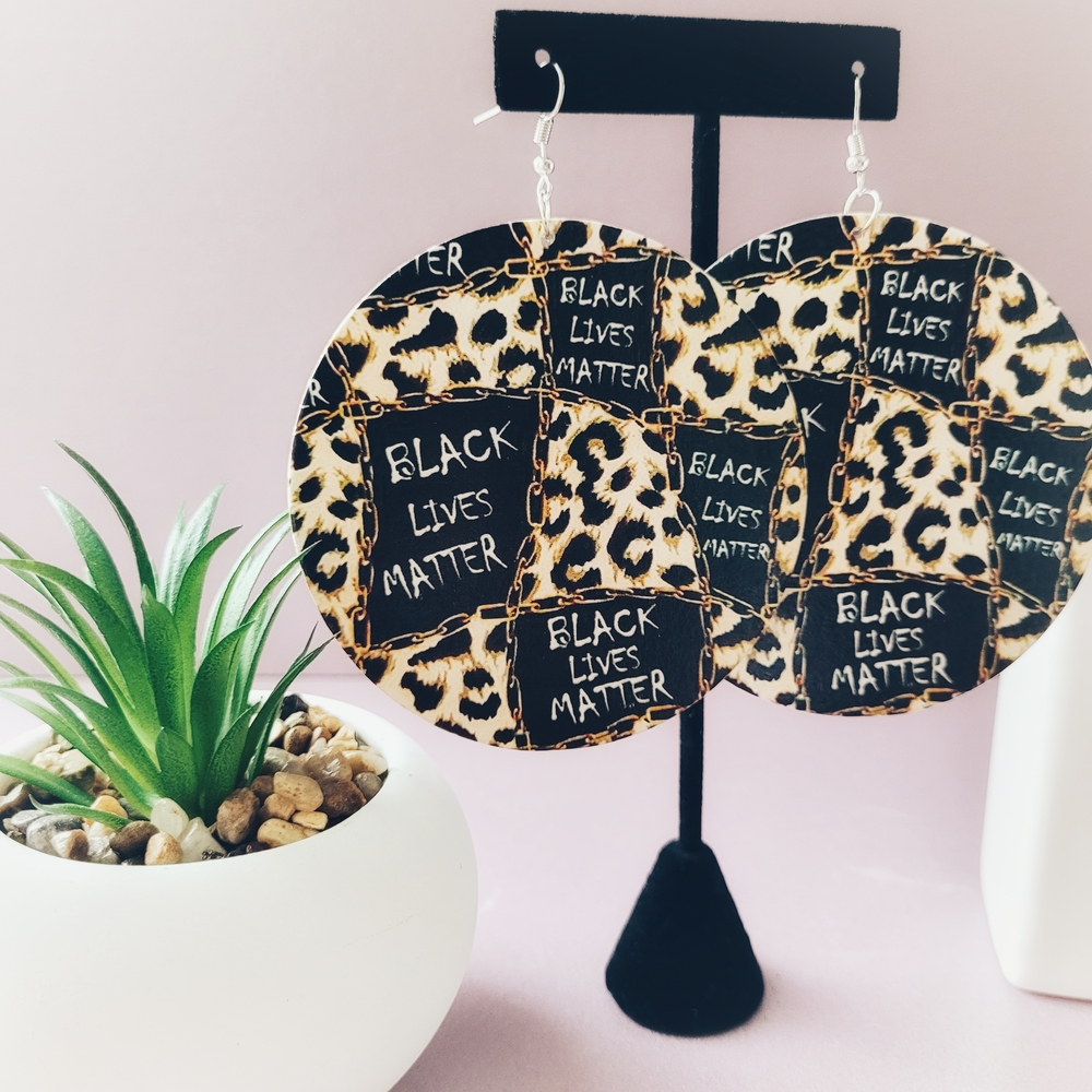 NWOT Black and Gold Statement Earrings